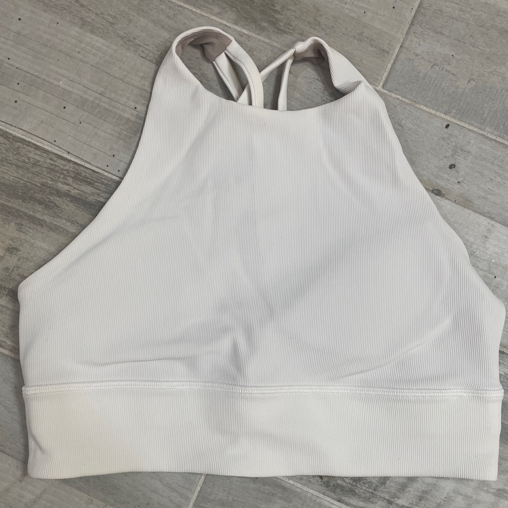 Lululemon white crop bra top Size 8